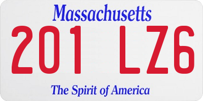 MA license plate 201LZ6