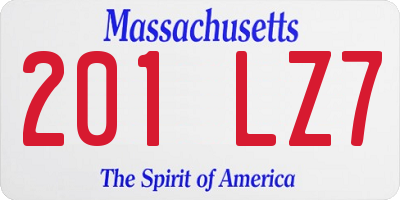 MA license plate 201LZ7