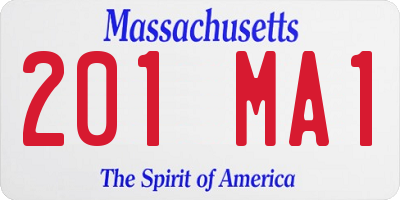 MA license plate 201MA1