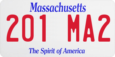 MA license plate 201MA2