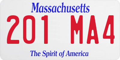 MA license plate 201MA4
