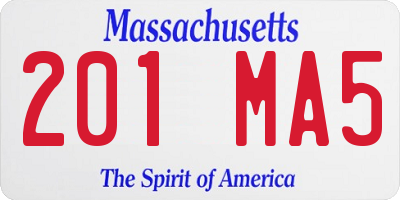 MA license plate 201MA5