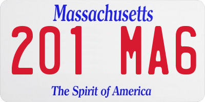 MA license plate 201MA6