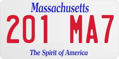 MA license plate 201MA7