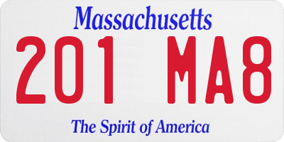 MA license plate 201MA8