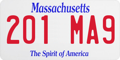 MA license plate 201MA9