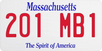MA license plate 201MB1