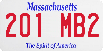 MA license plate 201MB2