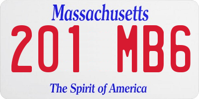 MA license plate 201MB6