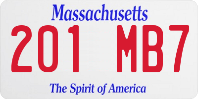 MA license plate 201MB7