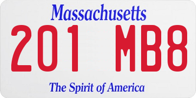 MA license plate 201MB8