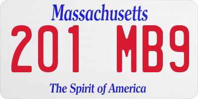 MA license plate 201MB9