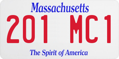 MA license plate 201MC1