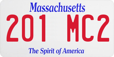 MA license plate 201MC2