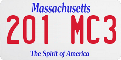 MA license plate 201MC3