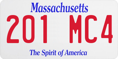MA license plate 201MC4