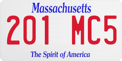 MA license plate 201MC5