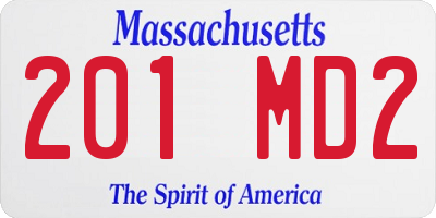 MA license plate 201MD2