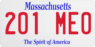 MA license plate 201ME0