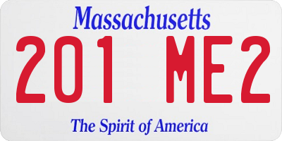 MA license plate 201ME2