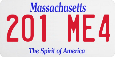 MA license plate 201ME4