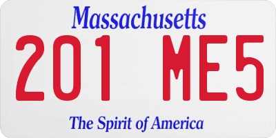MA license plate 201ME5