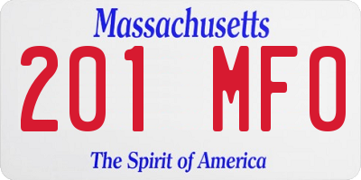 MA license plate 201MF0