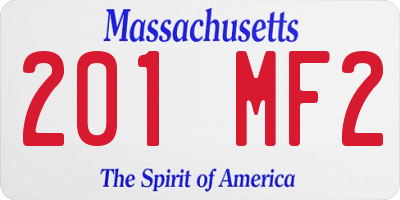 MA license plate 201MF2