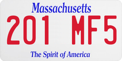 MA license plate 201MF5