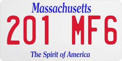 MA license plate 201MF6