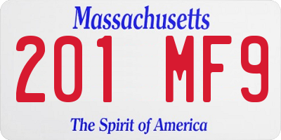 MA license plate 201MF9