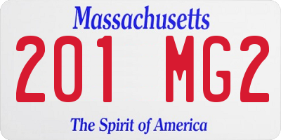 MA license plate 201MG2