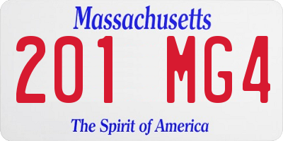MA license plate 201MG4
