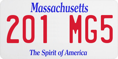 MA license plate 201MG5