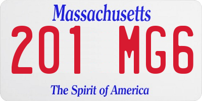 MA license plate 201MG6