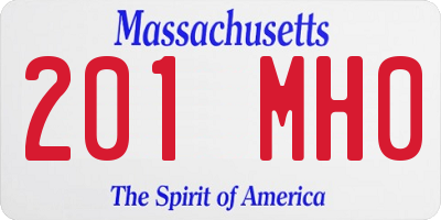 MA license plate 201MH0