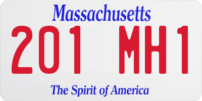 MA license plate 201MH1