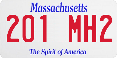 MA license plate 201MH2
