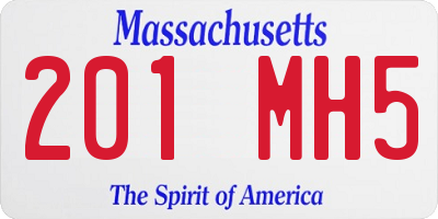 MA license plate 201MH5