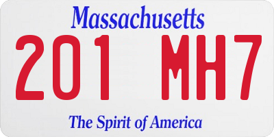 MA license plate 201MH7