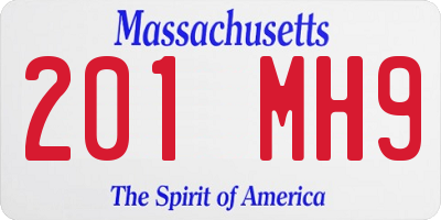 MA license plate 201MH9