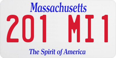MA license plate 201MI1