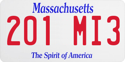 MA license plate 201MI3