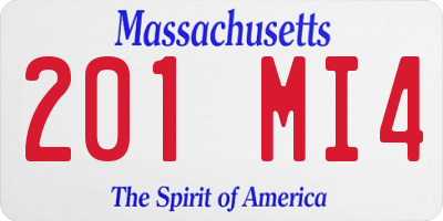 MA license plate 201MI4
