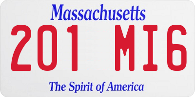 MA license plate 201MI6