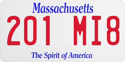MA license plate 201MI8