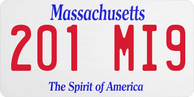 MA license plate 201MI9
