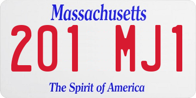 MA license plate 201MJ1