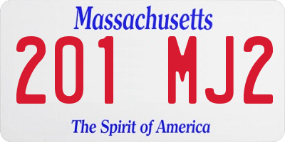 MA license plate 201MJ2