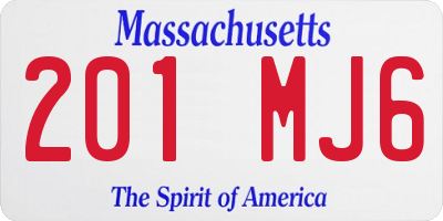 MA license plate 201MJ6
